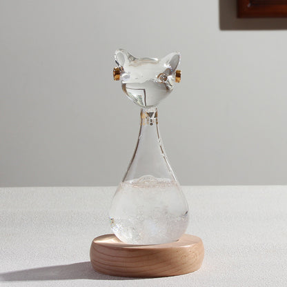 Cat-Shaped Storm Glass Weather Predictor for Home & Office Decor