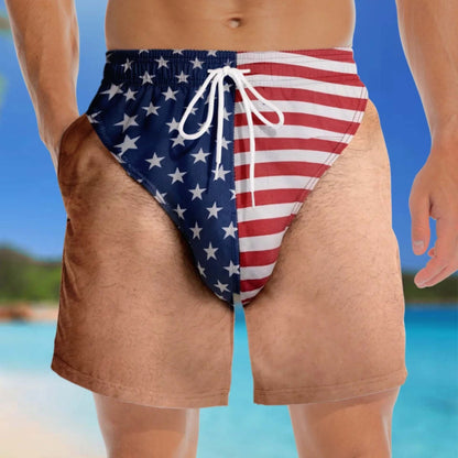 Funny Patriotic Men Swim Trunks