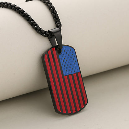 📿American Flag Dog Tag Necklace