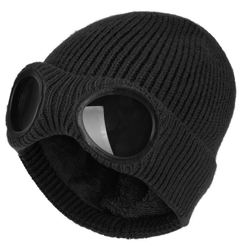 ⚡Unisex Solid Color Goggle Lens Design Beanie Hat