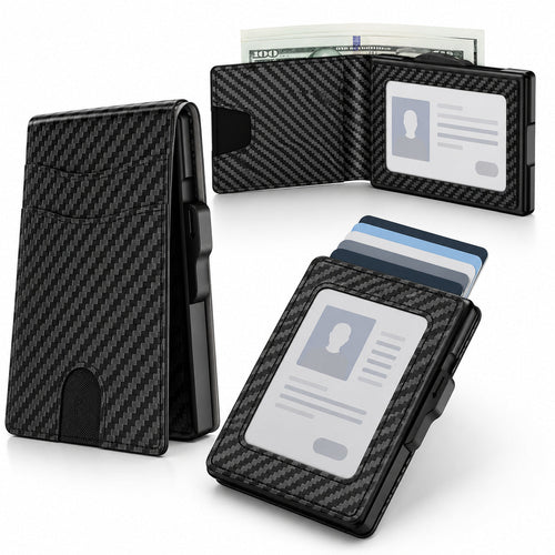 👛 Pop-Up Men's Wallet – RFID Blocking, Holds 12 Cards, Slim & Secure