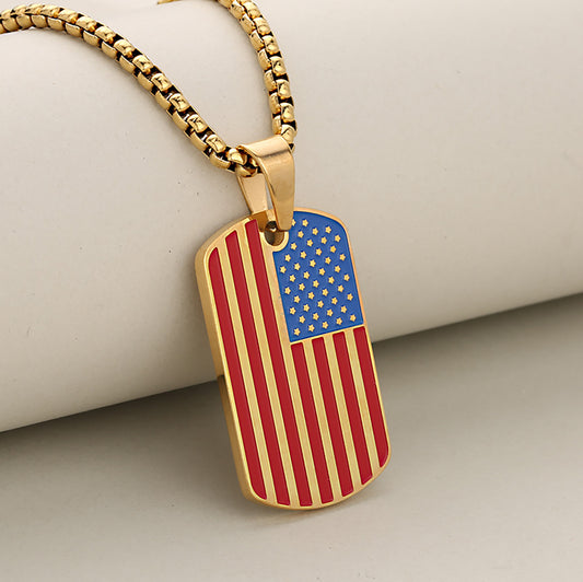 ⚡American Flag Dog Tag Necklace