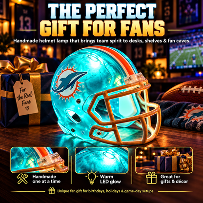 ⏳ Last day to save 49%🔥Handmade Football Helmet Lamp – LED Team Fan Cave Light with 32 Team Styles🎁