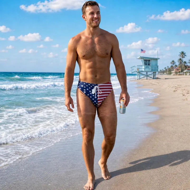 Funny Patriotic Men Swim Trunks