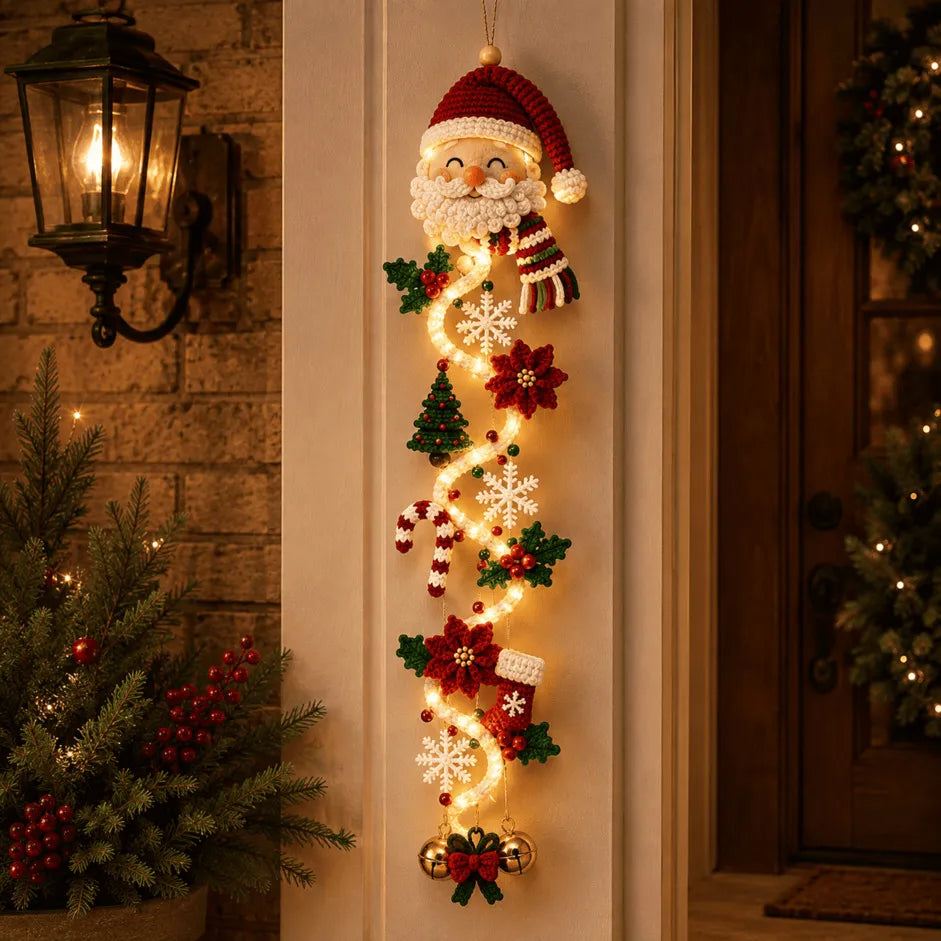 ⚡Light-Up Christmas Door Hanger – 6 Festive Designs with Warm Holiday Glow