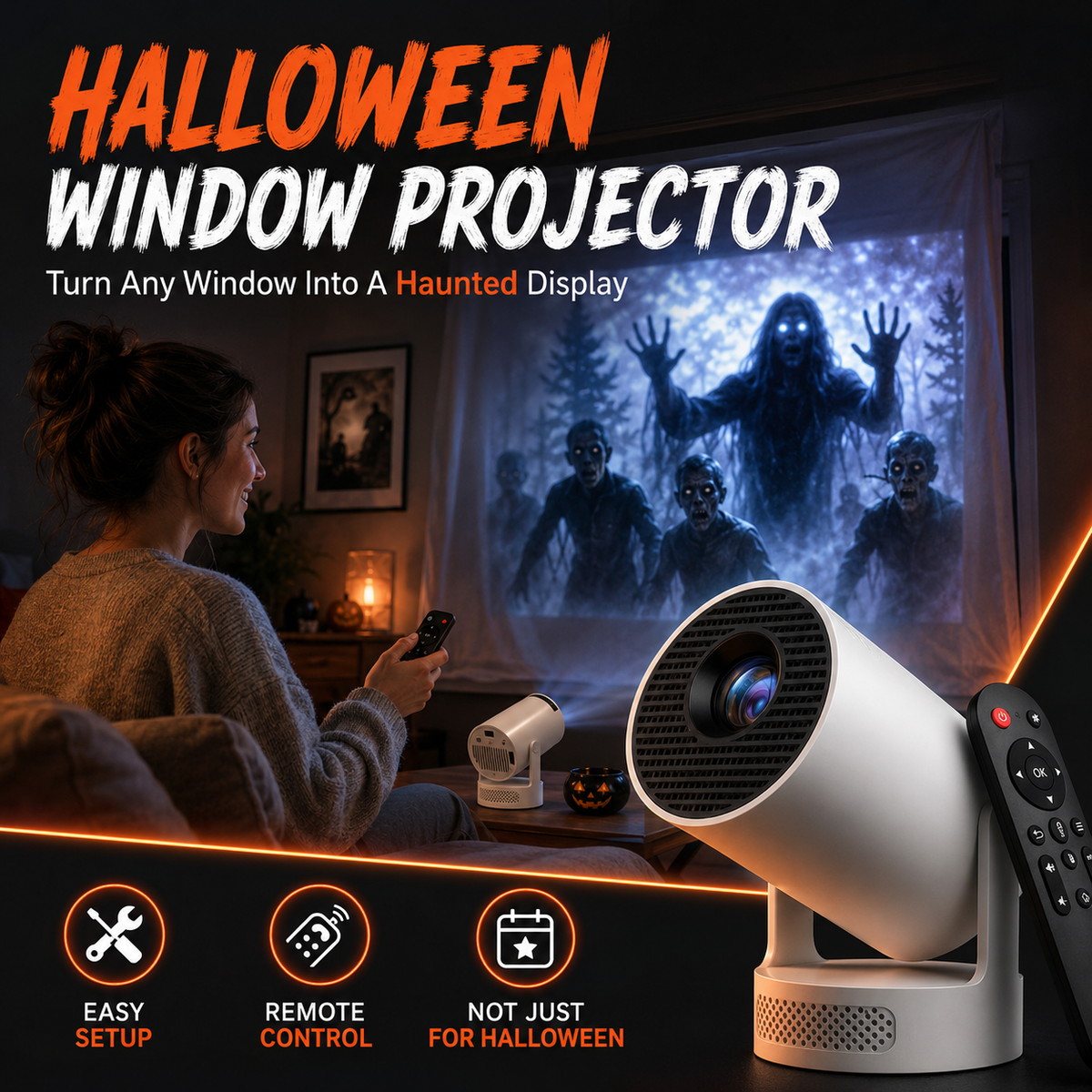 🧟👻New Halloween window projector📽️