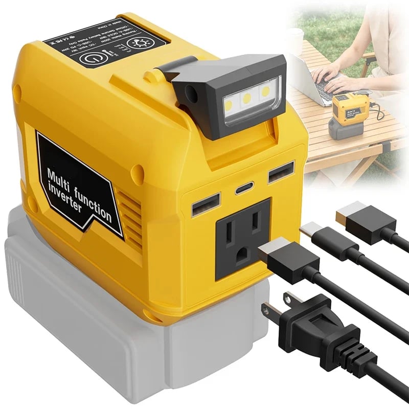 🎁Last Day 50% OFF🔋250W Portable Power Inverter – Turn 18V–21V Tool Batteries Into 220V AC Power