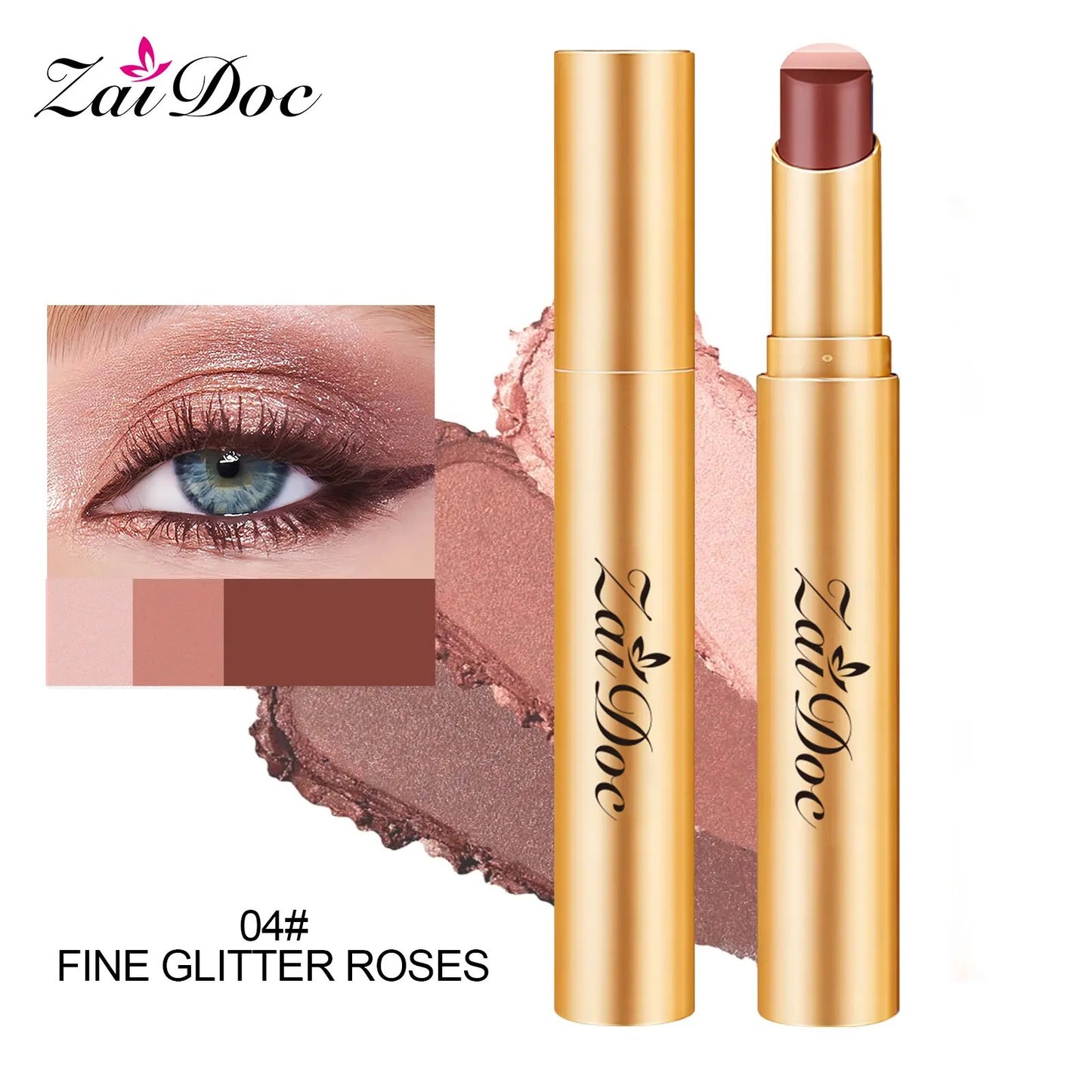 🎨 3-Color Eyeshadow Stick – Creamy, Blendable, Long-Lasting, On-the-Go