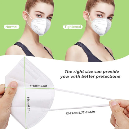 🛍️ 50/100-Pack KN95 Masks – 5-Layer Breathable Protection in Multiple Colors