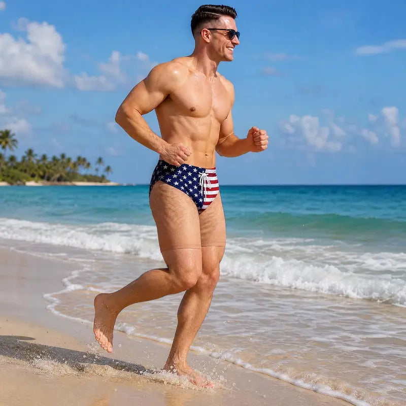 Funny Patriotic Men Swim Trunks