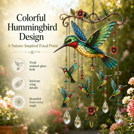 🐦Elegant Hummingbird Garden Wind Chime Suncatcher