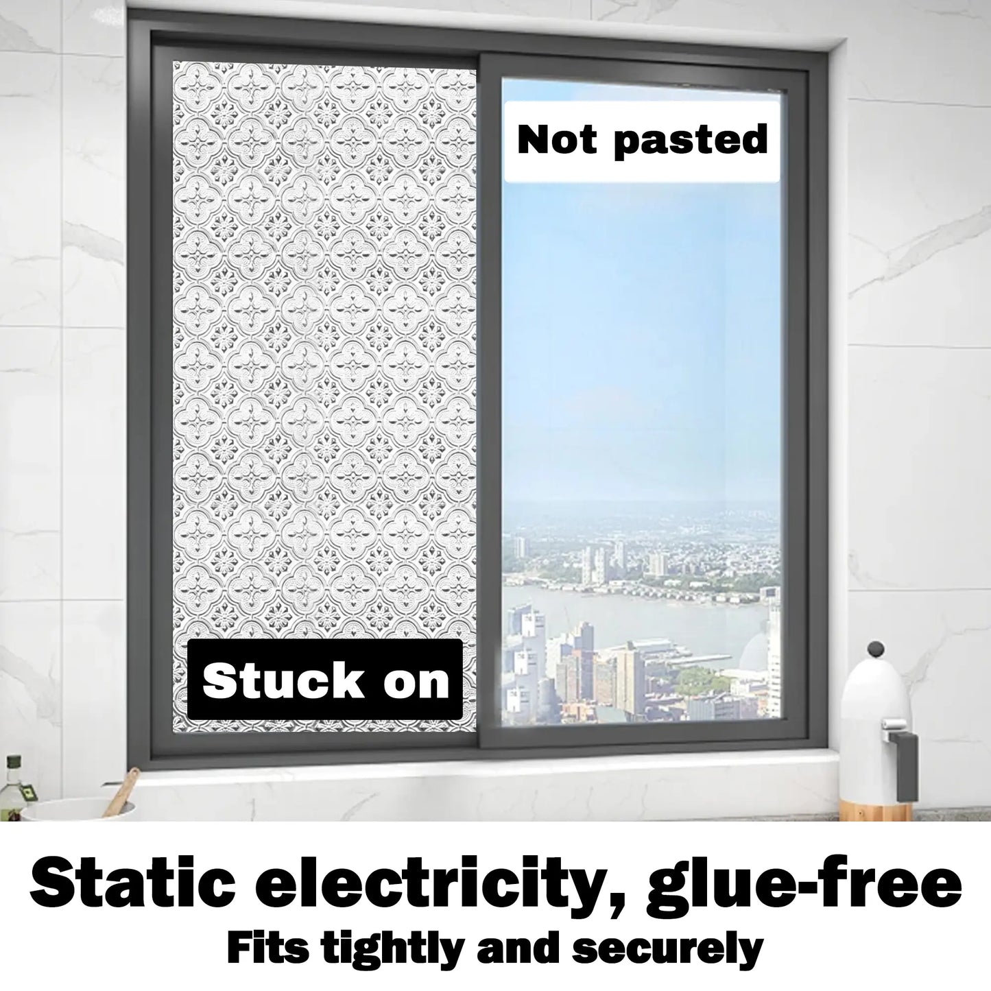 🪟 Static Cling Window Privacy Film | Daytime Privacy & Sun Control
