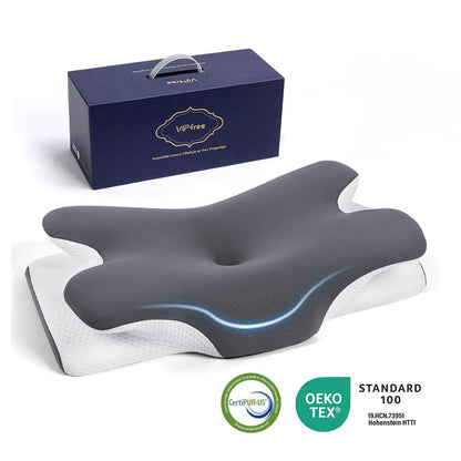 VIPfree Adjustable Ergonomic Memory Foam Neck Pillow