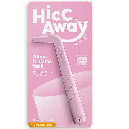 HiccAway Hiccup Straw - Stops Hiccups Fast, as seen on Shark Tank - Clinically Proven for All Ages. Safe, reusable & lightweight. Drinkware Glass.