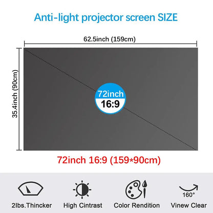 4K Anti-Ambient Light Projector Screen | Foldable Home Theater Screen