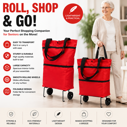 ⚡LAST DAY-50% OFF🔥 2 in 1 Foldable Shopping Cart
