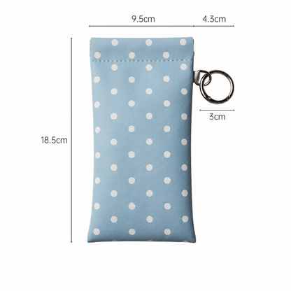 Soft PU Leather Sunglasses Pouch Elastic Opening Eyeglasses Bag