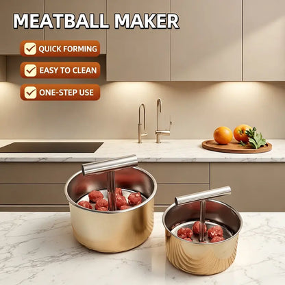 🥩 Stainless Steel Meatball Maker Press – Make Multiple Meatballs at Once
