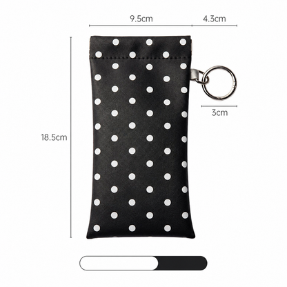 Soft PU Leather Sunglasses Pouch Elastic Opening Eyeglasses Bag