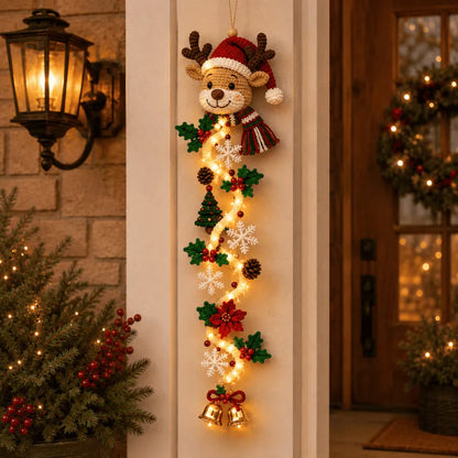⚡Light-Up Christmas Door Hanger – 6 Festive Designs with Warm Holiday Glow
