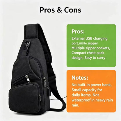🔥Men's Waterproof Oxford Sling Chest Bag for Travel & Daily Use