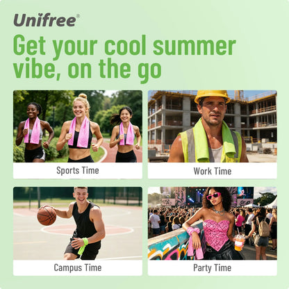Unifree Cooling Towels & XL Menthol Cooling Wipes, Instant & Long Lasting Cooling Relief for Hot Weather & Summer Heat, Outdoor, Long Drives, Game day & Beach