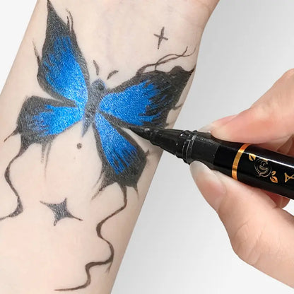 🎨 Temporary Tattoo Markers | Colorful Body Art & Stencil Kit