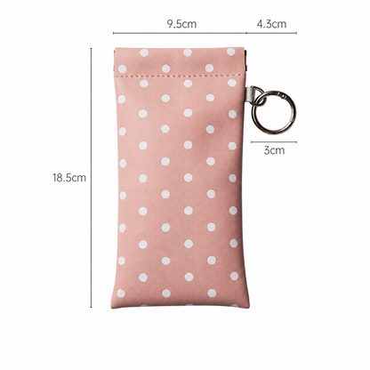 Soft PU Leather Sunglasses Pouch Elastic Opening Eyeglasses Bag