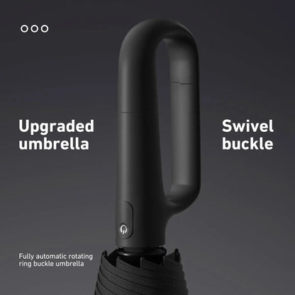 💧Automatic Folding Umbrella,Portable Rain Umbrella with Loop Buckle, Windproof & Waterproof Umbrella for Men & Women