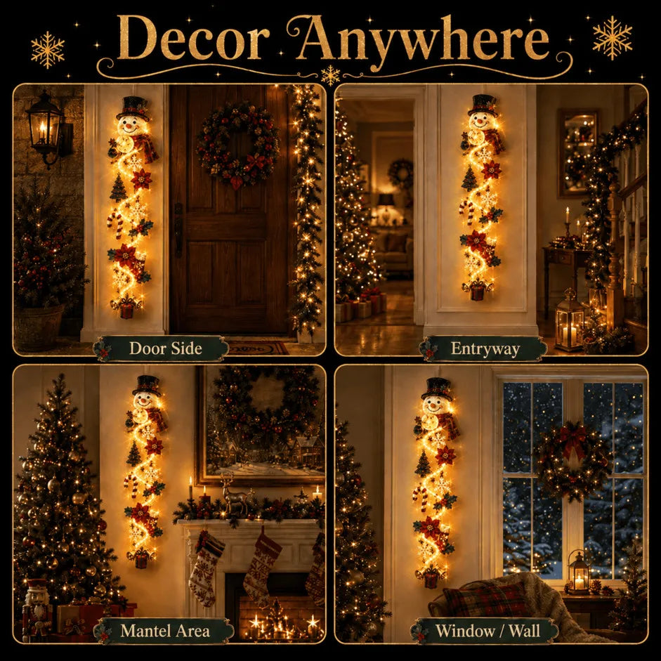 ⚡Light-Up Christmas Door Hanger – 6 Festive Designs with Warm Holiday Glow