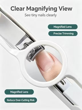 Pet Nail Clippers with Magnifying Glass, Safe Sharp Pet Claw Trimmer for Cats & Small Dogs, Anti-Splinter Nail Cutter for Home Grooming