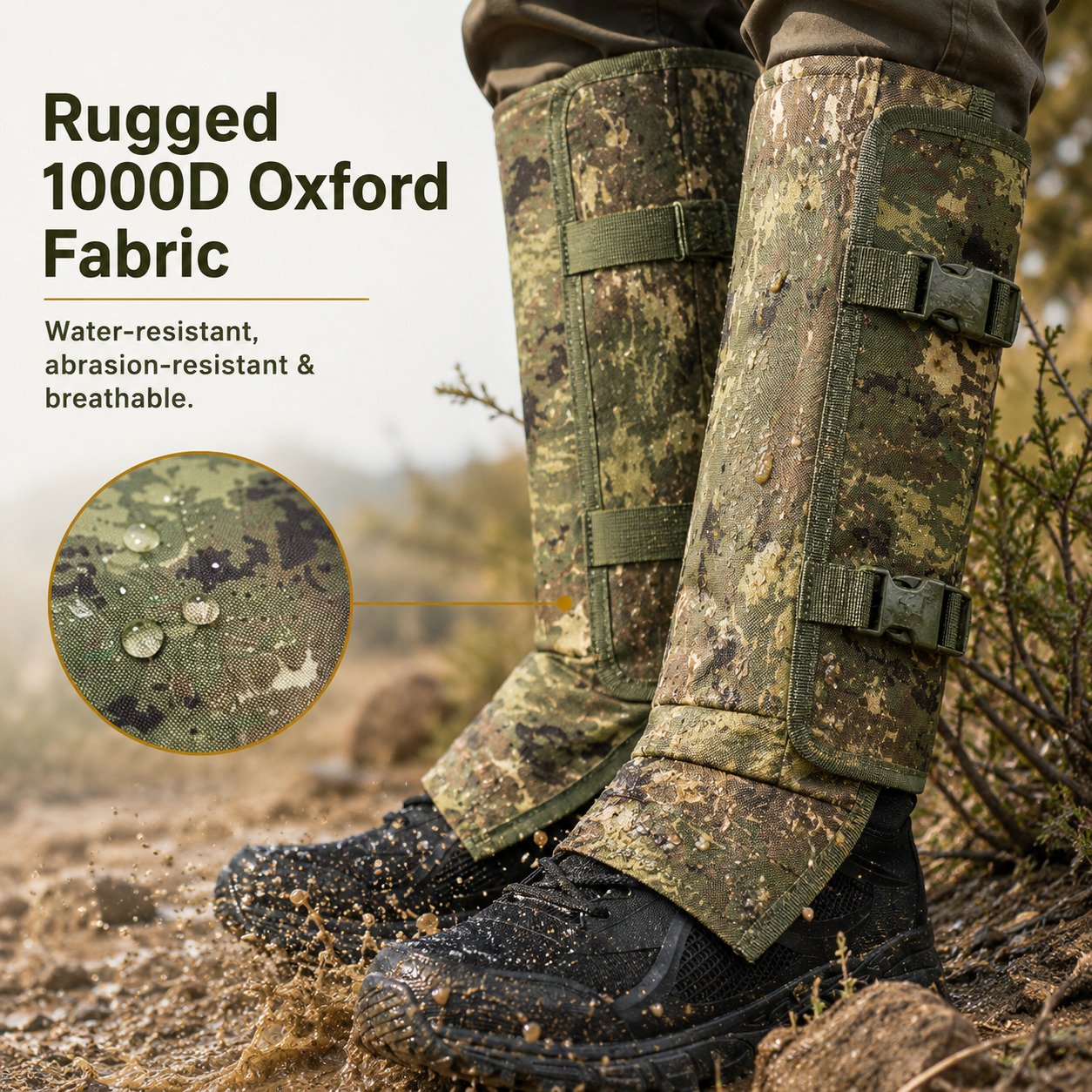 🐍 Snake-Resistant Leg Gaiters – Adjustable, Abrasion-Resistant for Hunting & Hiking