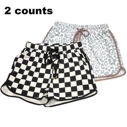 Znacicc Women's Checkered Casual Shorts with Pockets