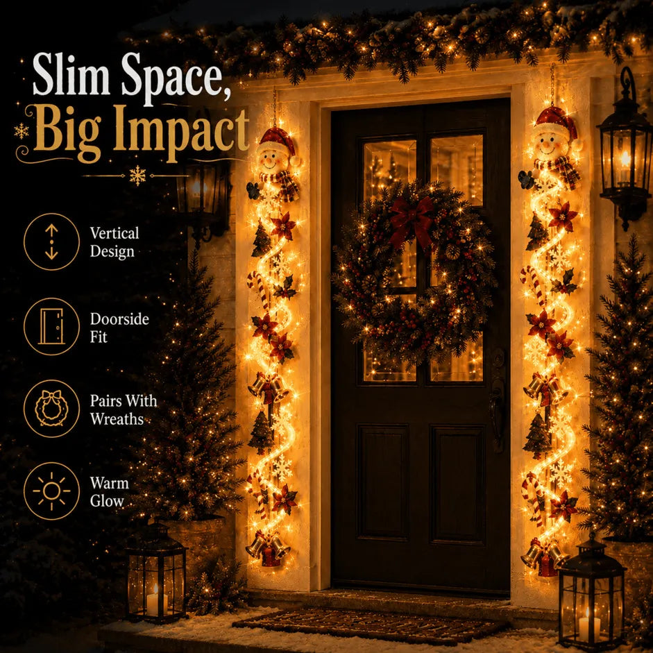 ⚡Light-Up Christmas Door Hanger – 6 Festive Designs with Warm Holiday Glow