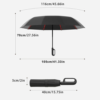 💧Automatic Folding Umbrella,Portable Rain Umbrella with Loop Buckle, Windproof & Waterproof Umbrella for Men & Women