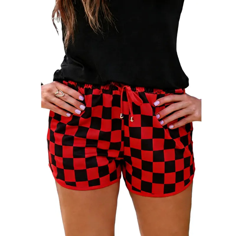 Znacicc Women's Checkered Casual Shorts with Pockets