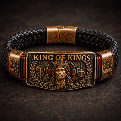 ✝️ King of Kings Faith Bracelet – Adjustable Christian Wristband Gift