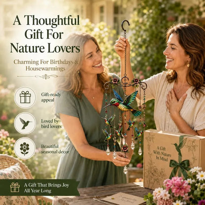 🐦Elegant Hummingbird Garden Wind Chime Suncatcher