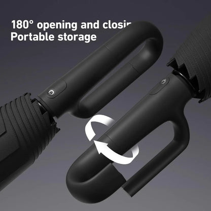 💧Automatic Folding Umbrella,Portable Rain Umbrella with Loop Buckle, Windproof & Waterproof Umbrella for Men & Women