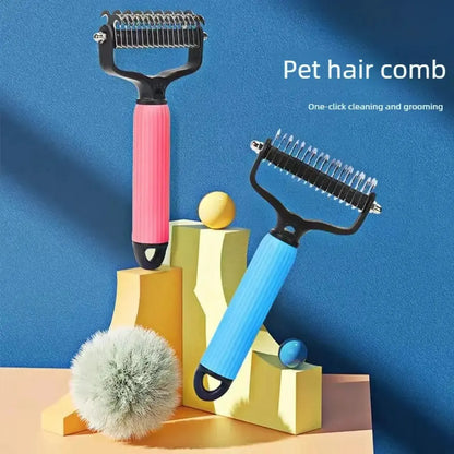 🐾 Pet Detangling Comb – Double-Sided Stainless Steel for Dogs