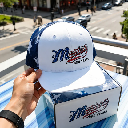 ?? ’Merica 250 Years Embroidered Mesh Back Trucker Hat
