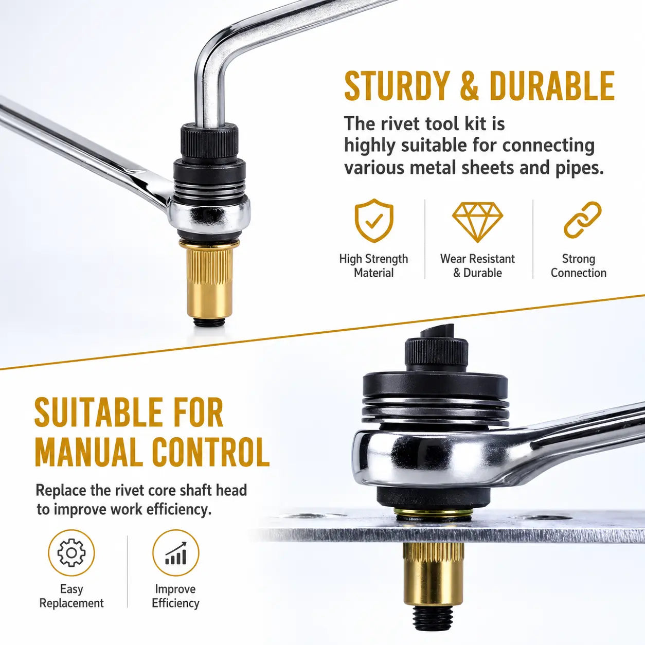 🔩 Rivet Nut Tool – M3-M8 Rivnut Kit, Carbon Steel Manual Riveter, Auto Repair & Workshop Use