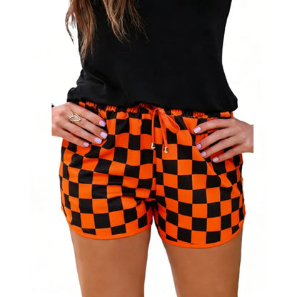 Znacicc Women's Checkered Casual Shorts with Pockets