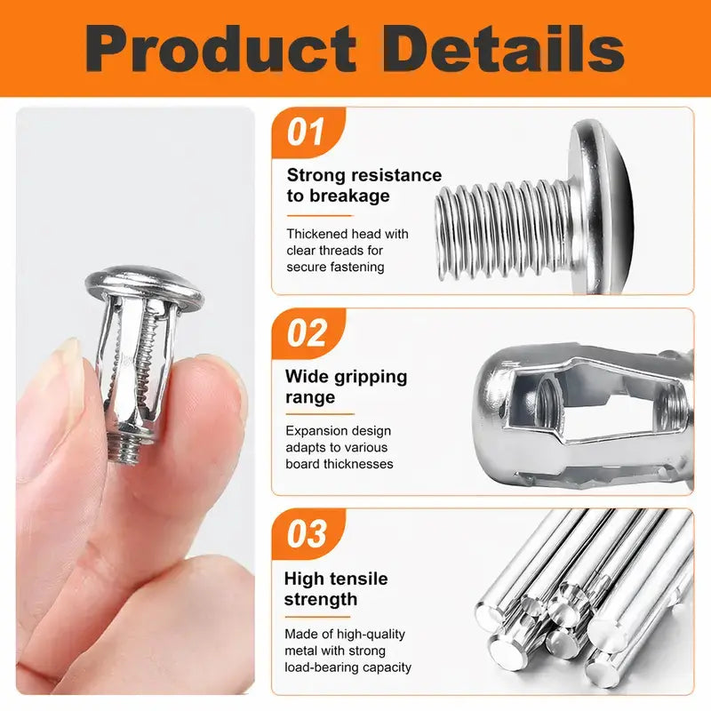 🔩 Heavy-Duty Expansion Rivet Nuts – M4/M5/M6