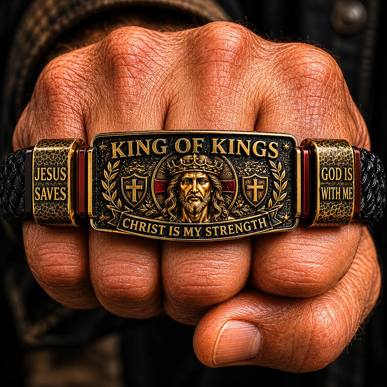 ✝️ King of Kings Faith Bracelet – Adjustable Christian Wristband Gift