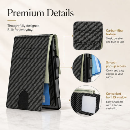 💰  Pop-Up Men's Wallet – Slim Design, Smart Access, Secure RFID Blocking
