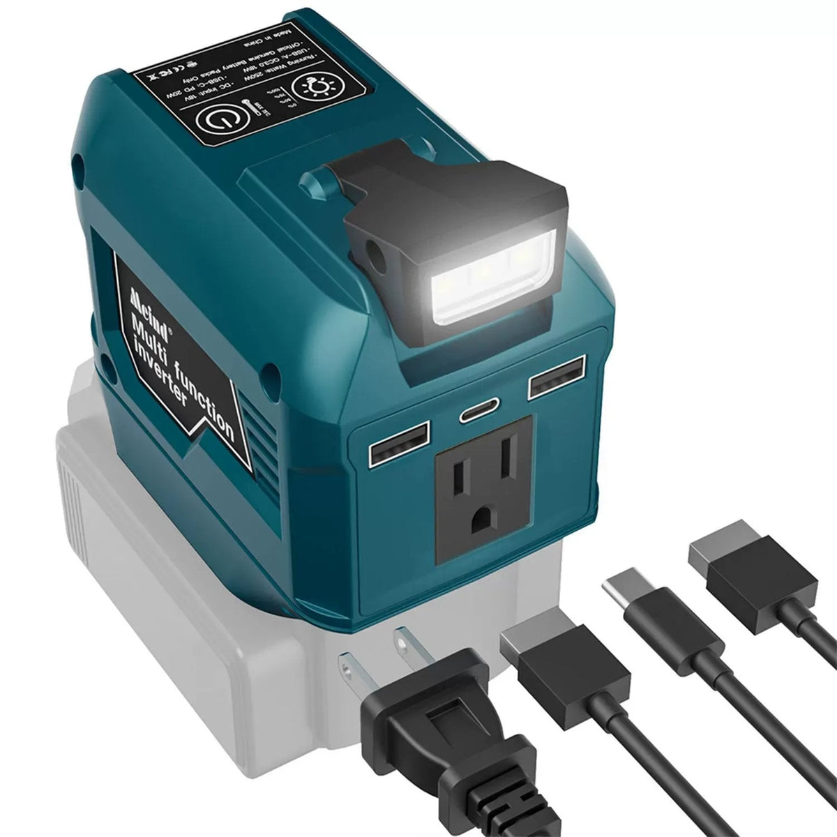 🎁Last Day 50% OFF🔋250W Portable Power Inverter – Turn 18V–21V Tool Batteries Into 220V AC Power