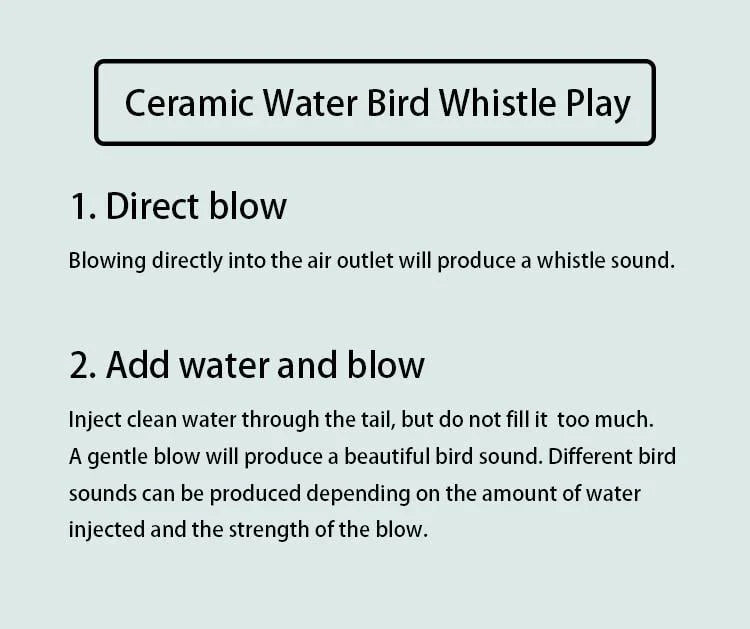 🐤 Ceramic Water Bird Whistle – Handcrafted, Realistic Chirping, Add Water to Sing (3PCS Set)