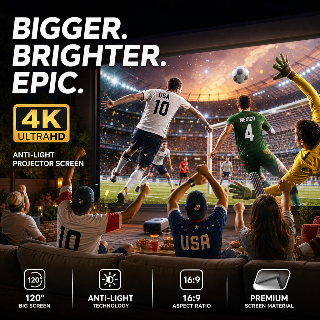 ⚽️World Cup Mega Sale - 50% OFF 🔥Backlit Projection Screen (16:9)🎥