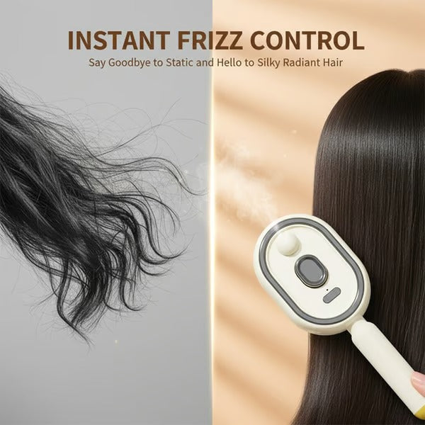 💆‍♀️ 3-in-1 Spray Comb – Mist + Massage + Red Light, Anti-Frizz, Detangling